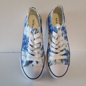 TOP MODA LIZZO- 1 CANVAS SNEAKERS BLUE/WHITE SIZE 7